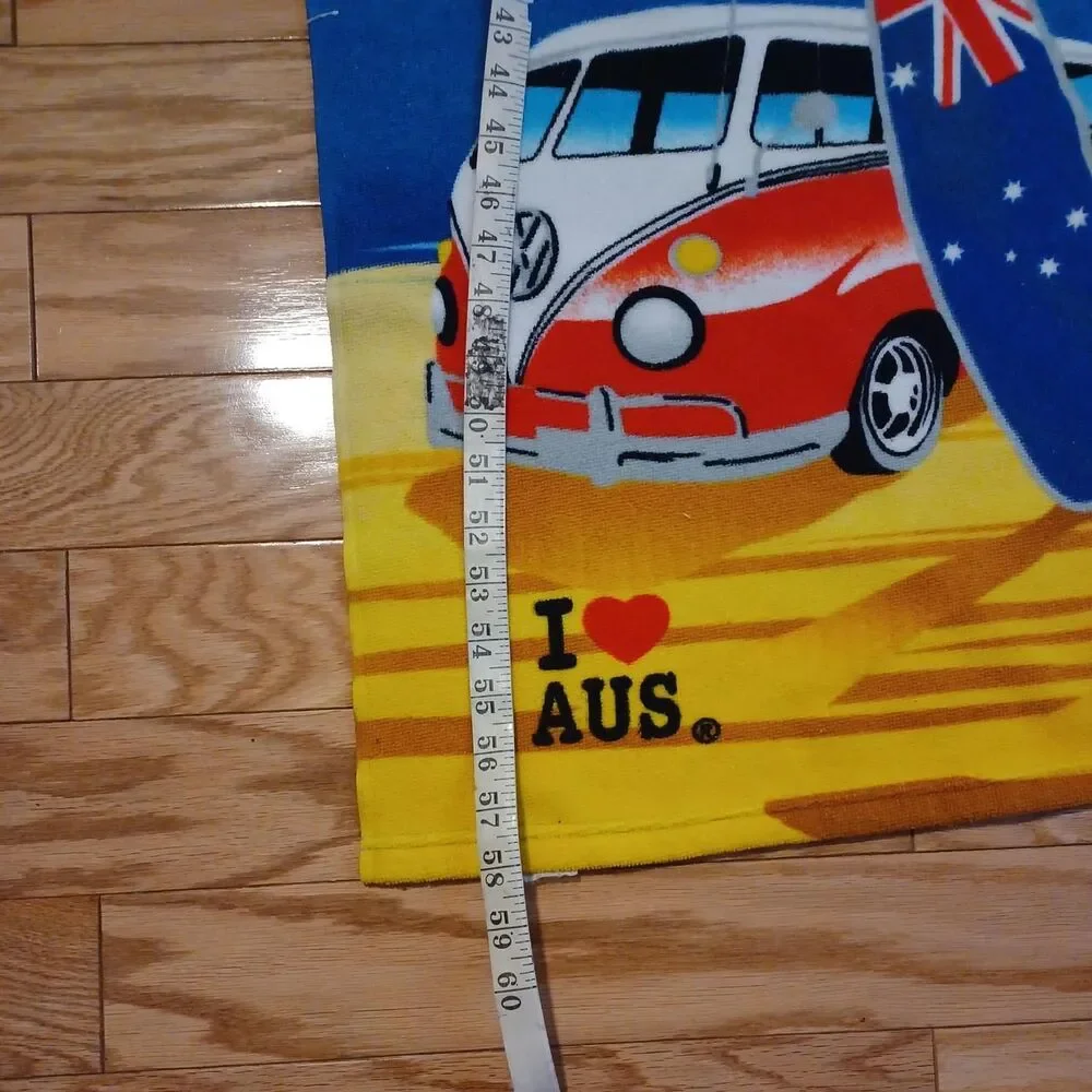 Sydney Australia Souvenir Beach Towel Kangaroo Surf VW Bus Opera House 34x60